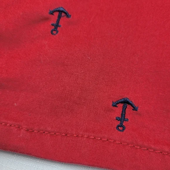 British Khaki SKIRT Womens Size 2 Red w Navy Blue Embroidered Anchors Nautical - Picture 10 of 11